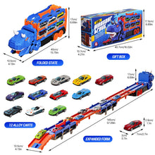 Carica l'immagine nel visualizzatore di Gallery, Sternstunde Camion Giocattolo Per Bambini, Con 12 Auto Da Corsa Macchinine Per Bambini, Auto Giocattolo Portatile Camion