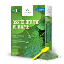 Carica l'immagine nel visualizzatore di Gallery, LERAVA Ossicloruro di Rame (800 g) - Verderame Rameico BIO per piante - Fungicida contro Peronospora e Bolla del Pesco -