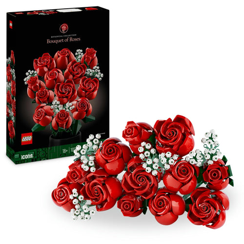 LEGO Icons Bouquet di Rose, Set di Fiori Finti da Costruire, Hobby Creativi per Adulti, Decorazione per Casa, Idea Regalo di San Valentino, per l'Anniversario, per Lei o Lui, Collezione Botanica 10328