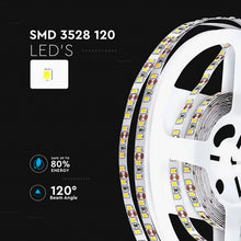 Carica l'immagine nel visualizzatore di Gallery, V-TAC Striscia Led da Interno SMD 3528 8W - 5 Metri - Strisce LED Adesiva per Casa, Cucina, Camera, Ambienti Interni - Luce Bianca Naturale 4000K - Nastro LED Luminoso 800 Lumen - Alimentata 12V