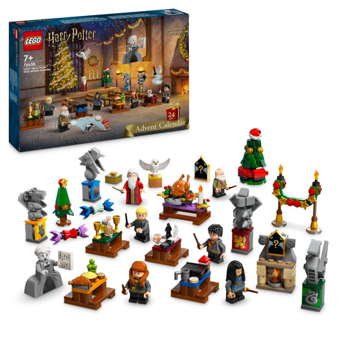LEGO Harry Potter Calendario dell'Avvento 2024, Giocattolo Fantasy di Hogwarts con 7 Minifigure e 16 Mini Costruzioni del Mondo Magico, Giochi per Bambini e Bambini da 7 Anni, Regalo di Natale 76438