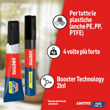 Carica l'immagine nel visualizzatore di Gallery, Loctite Super Attak Plastica, Colla per plastica istantanea, 2 g + 4 ml