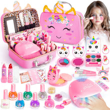Carica l'immagine nel visualizzatore di Gallery, Hohosunlar Trucchi Bambina Set, 31 Pezzi Atossico e Lavabile Valigetta Trucchi Bambini, Atelier Unghie con Smalti e Macc