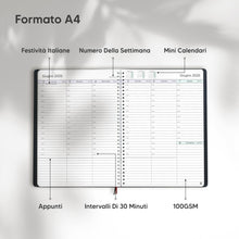 Carica l&#39;immagine nel visualizzatore di Gallery, Diario 2025 di Smart Panda – Agenda 2025 Settimanale - Design Semplice per Stimolare la Produttività – Copertina Morbida, Intervalli di 30 Minuti A4, in Italiano