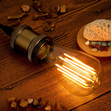 Carica l'immagine nel visualizzatore di Gallery, ZIKEY Lampadina LED E27, 10W (Equivalente a 100W), ST64 Stile Vintage Edison, Luce Bianco Caldo 2700K, 1000lm, Vetro Amb