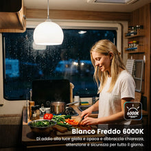 Carica l'immagine nel visualizzatore di Gallery, Lampadine LED 12V E27 6W Bianco Freddo 6000K+RGB, 2 pezzi