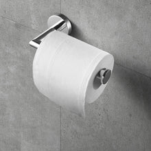 Carica l'immagine nel visualizzatore di Gallery, HITSLAM- Porta rotolo di carta igienica in acciaio inox cromato, montaggio a viti, per bagno e cucina, rotondo, in accia