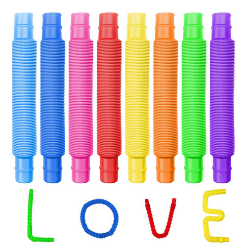 Newpop 24 pezzi tubi gioco per bambini, Colorati pop tube, pop tubes, tubi allungabili gioco, giocattoli sensoriali Adatti a bambini, ragazzi e adulti