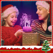 Carica l'immagine nel visualizzatore di Gallery, UneedMe Regali unicorno per ragazze, unicorno luce notturna per bambini, giocattoli per bambini età 3 4 5 6 7 8 9+ anni,