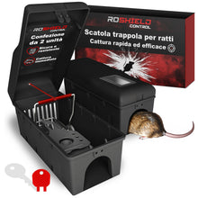 Carica l'immagine nel visualizzatore di Gallery, Roshield Trappola per Topi con Finestra di Ispezione - Contenitore Sicuro Facile da Posizionare in Casa, Capannone o Gar