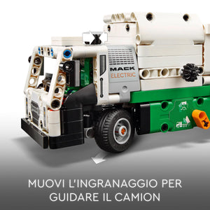 LEGO Technic Camion della Spazzatura Mack LR Electric, Veicolo Giocattolo per la Raccolta dei Rifiuti, Gioco per Bambini, Bambine, Ragazzi e Ragazze da 8 Anni in su che Amano l'Ambiente 42167