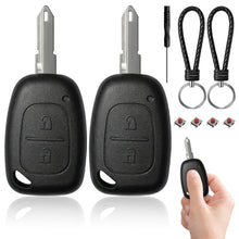 Carica l'immagine nel visualizzatore di Gallery, 2 custodie chiave 2 pulsanti compatibili per Renault Kangoo Master Traffico Opel Vauxhall Vivaro Nissan Primastar – con 
