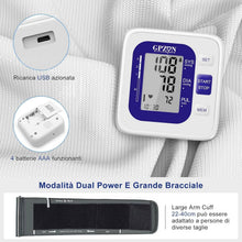 Carica l'immagine nel visualizzatore di Gallery, Gpzon B26 Misuratore di Pressione Braccio bracciale Macchina per polsini BP, Accurato kit automatico per alta pressione 