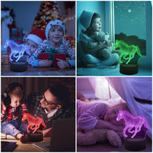 Carica l'immagine nel visualizzatore di Gallery, lampada cavallo,Luce Notturna Cavallo per Bambini, 3D cavalli Luce LED, Telecomando 16 Cambia Colore Dimmerabile, Regali