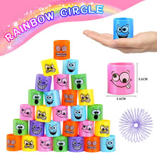 Carica l'immagine nel visualizzatore di Gallery, MOOING 36Pezzi Mini Smiley Spring,Molle Giocattolo per Bambini,Mini Molle Magiche,Rainbow Spirali Regalo,Giocattoli a Molla Arcobaleno per Festa Riempitivi Diverti,Verde,6 colori in totale（31*19*3.8）