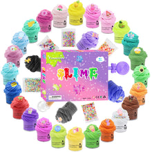 Carica l'immagine nel visualizzatore di Gallery, 28 Pezzi Fluffy Slime Kit, DIY Mini Slime Per Burro Fluffy con Ciondoli di melma, Putty Giocattoli, Regalo per feste per