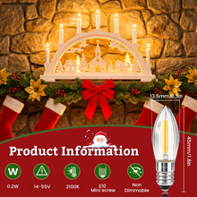 Carica l'immagine nel visualizzatore di Gallery, 10 Pezzi Lampadine Candele E10 LED 14-55V 0.2W, Bianca Calda 2100K