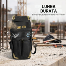 Carica l'immagine nel visualizzatore di Gallery, Cintura Porta Attrezzi,Marsupio Elettricista,Porta Attrezzi da Cintura,Regolabile Marsupio Attrezzi con 14 Tasche per El