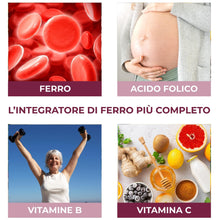 Carica l'immagine nel visualizzatore di Gallery, FERRO FOLIC Integratore Ferro 160 compresse ad alto dosaggio, ferro acido folico e Vitamina B12 con Complesso B e Vitami