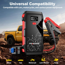 Carica l'immagine nel visualizzatore di Gallery, PGNOOGE 26800mAh 6000A Avviatore per Auto, Avviatore Batteria 12V per Motori fino a 10L Diesel e Tutti Benzina, Power Bank Portatile con Torcia LED e Display