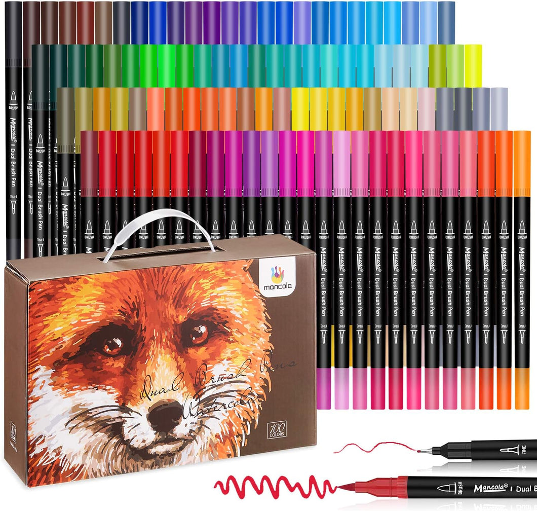 Hethrone Pennarelli Acquerello Professionali 100 Colori Brush Multicolore