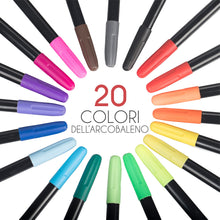 Carica l&#39;immagine nel visualizzatore di Gallery, 20 Pennarelli per Tessuti e Stoffa - Colori Atossici, Indelebili e Permanenti a Punta Fine - Ideali per Magliette, Borse in Stoffa e altri Tessuti - Per Bambini e Adulti