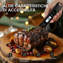 Carica l'immagine nel visualizzatore di Gallery, DOQAUS Termometro da Cucina Digitale, Termometro Alimenti Lettura Istantanea con Pieghevole Sonda Lunga, Termometro Alim