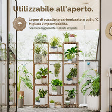 Carica l'immagine nel visualizzatore di Gallery, Bamworld Porta Piante da Esterno Scaffale per Piante da Interno Alto Supporto per Piante Legno Sostiene più Vasi Arredo 