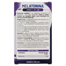 Carica l'immagine nel visualizzatore di Gallery, Equilibra Integratori Alimentari, Melatonina, Integratore per Ridurre il Tempo Richiesto per Prendere Sonno, Effetto Ben