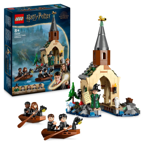 LEGO Harry Potter La Rimessa per le Barche del Castello di Hogwarts, Gioco per Bambini e Bambine da 8 Anni in su con 2 Barche Giocattolo, Rimessa da Costruire e 5 Minifigure, Idea Regalo 76426