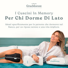 Carica l'immagine nel visualizzatore di Gallery, Cruchlorent Lunar Grid - Cuscino Per Gambe Ortopedico In Memory Foam - Calibrato Per Dormire Sul Fianco Con Supporto Fino a 95 Kg. Combatte i Dolori Lombari, alle Anche, Ginocchia e Nervo Sciatico.