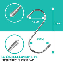 Carica l'immagine nel visualizzatore di Gallery, Praknu 16 Ganci a S Grandi Gommati 12 cm – in Acciaio Inox fino a 25 kg