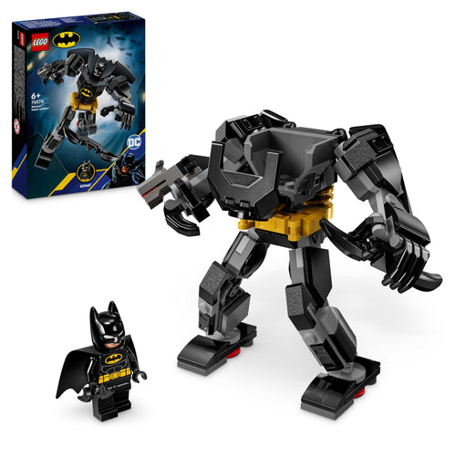LEGO DC Armatura Mech di Batman, Action Figure Giocattolo da Costruire, Robot Snodabile da Collezione con Minifigure e Batarang, Giochi Creativi per Bambini e Bambine da 6 Anni, Piccolo Regalo 76270