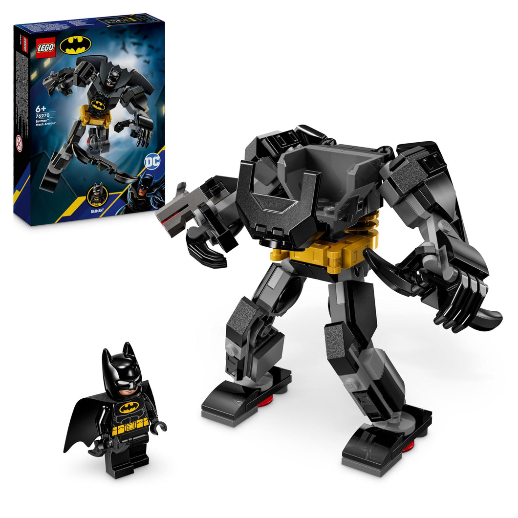 LEGO DC Armatura Mech di Batman, Action Figure Giocattolo da Costruire, Robot Snodabile da Collezione con Minifigure e Batarang, Giochi Creativi per Bambini e Bambine da 6 Anni, Piccolo Regalo 76270