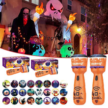 Carica l'immagine nel visualizzatore di Gallery, POPOYU 2 Pezzi Proiettore Halloween Storie Torcia per Bambini, Torcia Proiettore 24 Immagini Diverse per Compleanni Educ