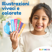 Carica l'immagine nel visualizzatore di Gallery, Flashcards Prime Parole | Learnworx Flashcard per Bambini 1-3 Anni | 101 Carte Prime Parole | Sviluppo Linguaggio | +12 