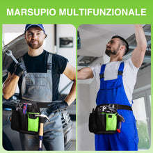 Carica l'immagine nel visualizzatore di Gallery, WORKPRO Cintura da Giardinaggio, Borsa Attrezzi da Giardino con 5 Tasche e Cintura Regolabile, Borsa da Giardinaggio per