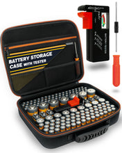 Carica l'immagine nel visualizzatore di Gallery, AKIELO+ Organizer Batterie con Tester e Cacciavite Inclusi – Custodia Organizzatore (Edizione Max – Oltre 150+) – Conten