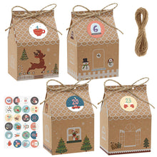 Carica l&#39;immagine nel visualizzatore di Gallery, Kesote Calendario Avvento Fai da Te, 24 Calendario Avvento da Riempire, Scatole Natalizie con 4 Diversi Disegni Scatole Regalo Natale