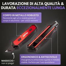 Carica l'immagine nel visualizzatore di Gallery, Filzada® 3x Taglierino Professionale Cutter con 13 Lame Carbon - Nitido