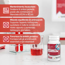 Carica l'immagine nel visualizzatore di Gallery, NAMED Nutrixam Integratore Aminoacidi Essenziali EAA | Aminoacidi Ramificati BCAA | Supporto per Recupero Muscolare, Energia e Benessere Fisico | Integratore Completo Adulti | FMS, 200 Compresse