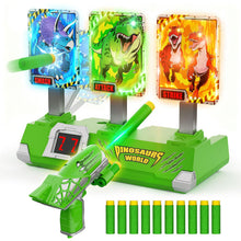 Carica l'immagine nel visualizzatore di Gallery, Dinosauri Tiro Bersaglio Bambini Luminosi Elettrico Digitale con Pistola Giocattolo, Esterno Giardino Giochi Bambino 3-1