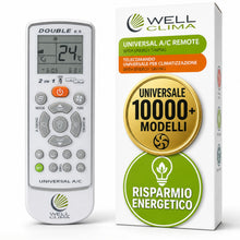 Carica l'immagine nel visualizzatore di Gallery, Wellclima Double E.S Telecomando Universale per Condizionatori Climatizzatori, Progettazione Italiana, Compatibile con 1