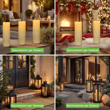 Carica l'immagine nel visualizzatore di Gallery, Kimjo 10 x 35 cm Candele LED Grandi Senza Fiamma per Esterni, Onda