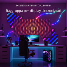 Carica l'immagine nel visualizzatore di Gallery, Twinkly Line Starter Kit 1.5m, Striscia LED Multicolore Magnetica e Adesiva, Kit con Controller Intelligente, Compatibil