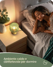 Carica l'immagine nel visualizzatore di Gallery, EDISHINE Lampada Tavolo E27, Paralume Vetro Verde, Base Metallo Dorata