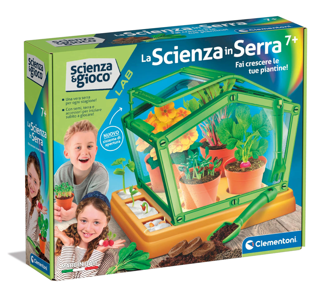 Clementoni - 19365 - Scienza E Gioco Lab - La Scienza In Serra - Orto Botanico, Serra Bambini, Kit Piante Da Coltivare, Laboratorio Scientifico 7 Anni, Esperimenti Scienza, In Italiano, Made In Italy