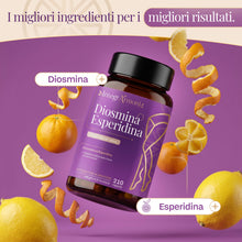 Carica l'immagine nel visualizzatore di Gallery, Diosmina Esperidina Alto Dosaggio 1200mg 210 Capsule– Integratore con Flavonoidi per Microcircolo e Benessere circolazio