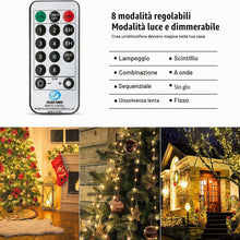 Carica l'immagine nel visualizzatore di Gallery, Catene Luminose 220 LED, 25 m, 8 modalità, ghirlanda luminosa impermeabile, esterno e interno in rame, con timer da remo