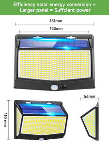 One Fire Faretti Solari a Led da Esterno,【468LED 2000LM】 3 Modalità Luci Solari Esterno con Sensore di Movimento, IP65 Luce Solare Led Esterno,270° Lampada Solare da Esterno Giardino Garage Portico